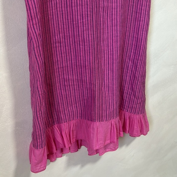 Marina Gigli pink made in italy linen cotton blend open back shift dress - Picture 3 of 8